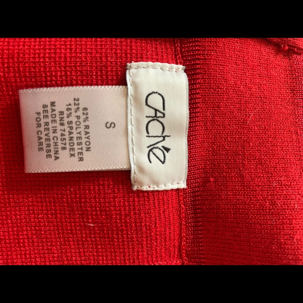 Cache solid red bodycon skirt - Picture 3 of 5
